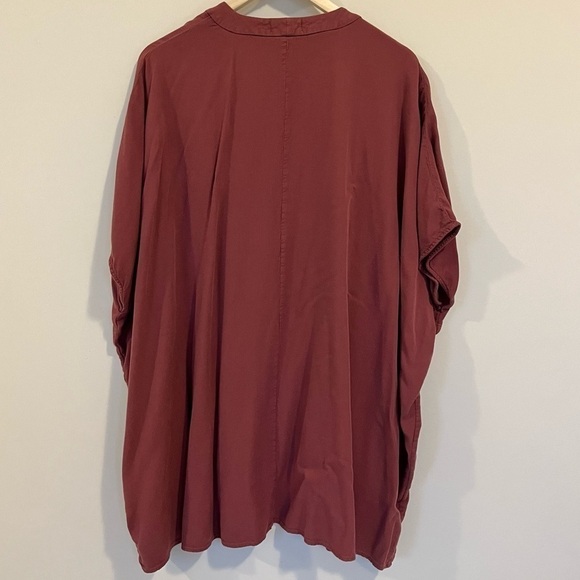 Aritzia Aitken Blouse Kimono Open Front Rayon Layering Top Red Azure Skies - Picture 8 of 13
